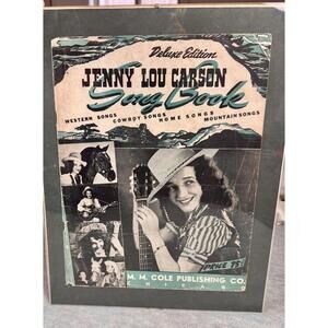 vintage jenny lou carson song book cover framed western cowboy decor